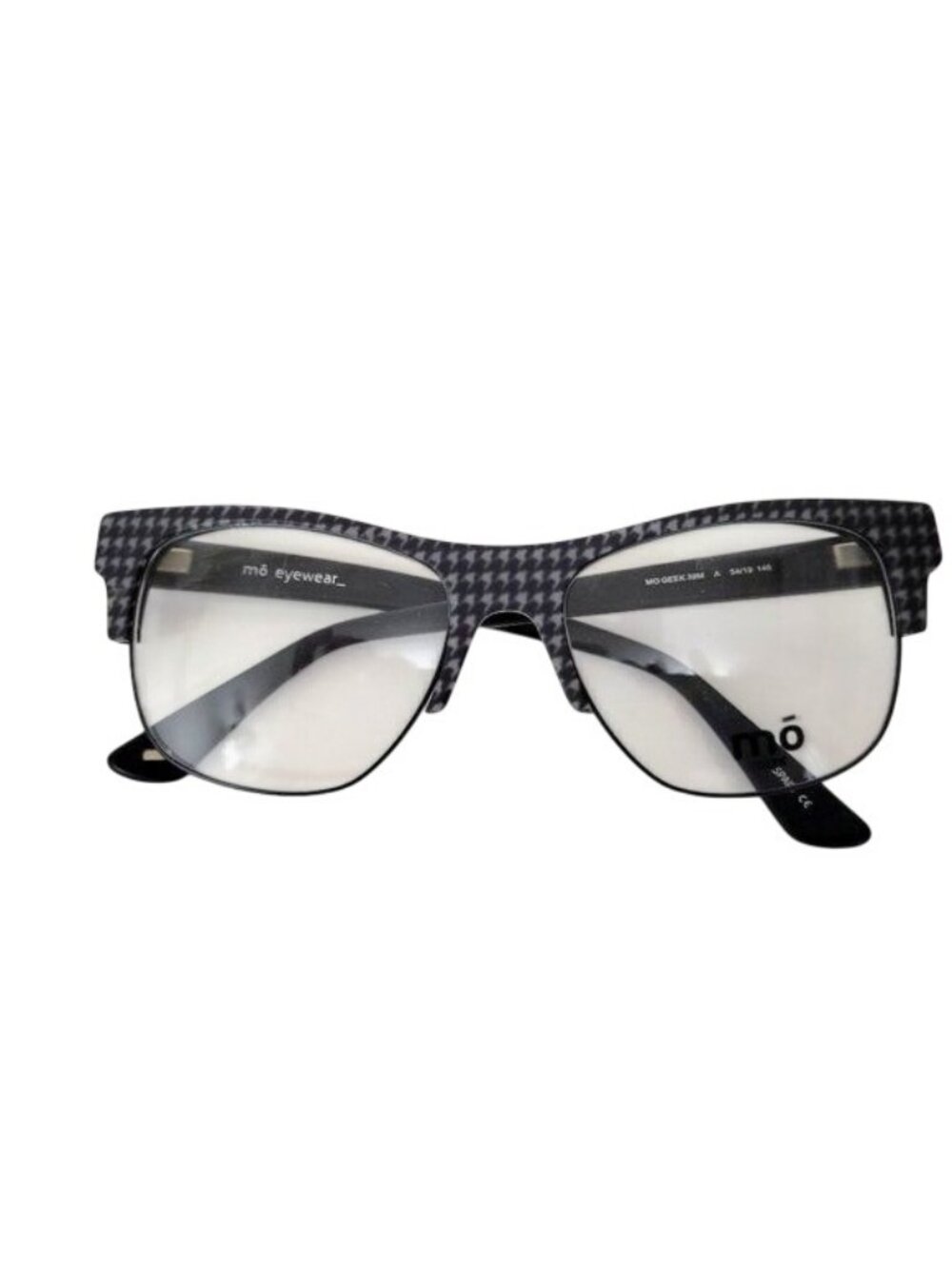 Mo Eyewear Eyeglass Frames MO Geek 39M Black and Gray Check
